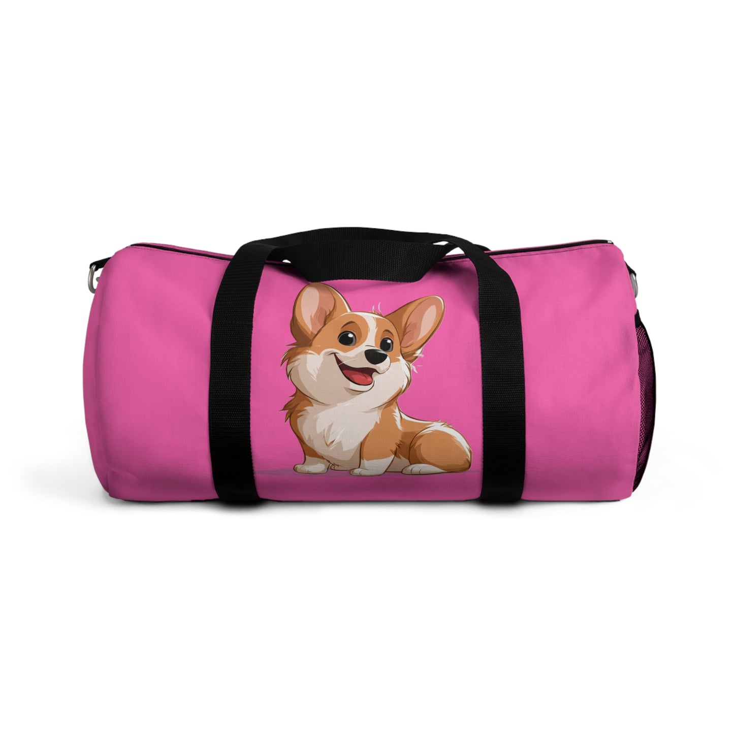 Cute Corgi Puppy Animation Duffel Bag - Fun Pink Corgi Travel Gym Bag