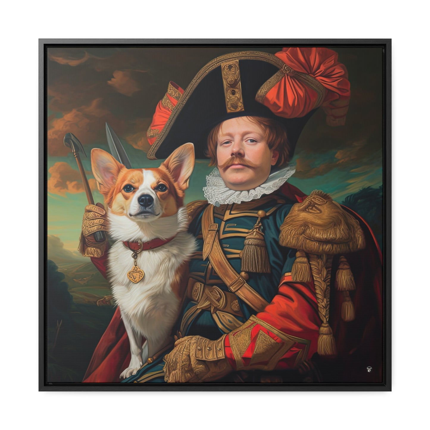 First Royal Corgi - Framed on Canvas