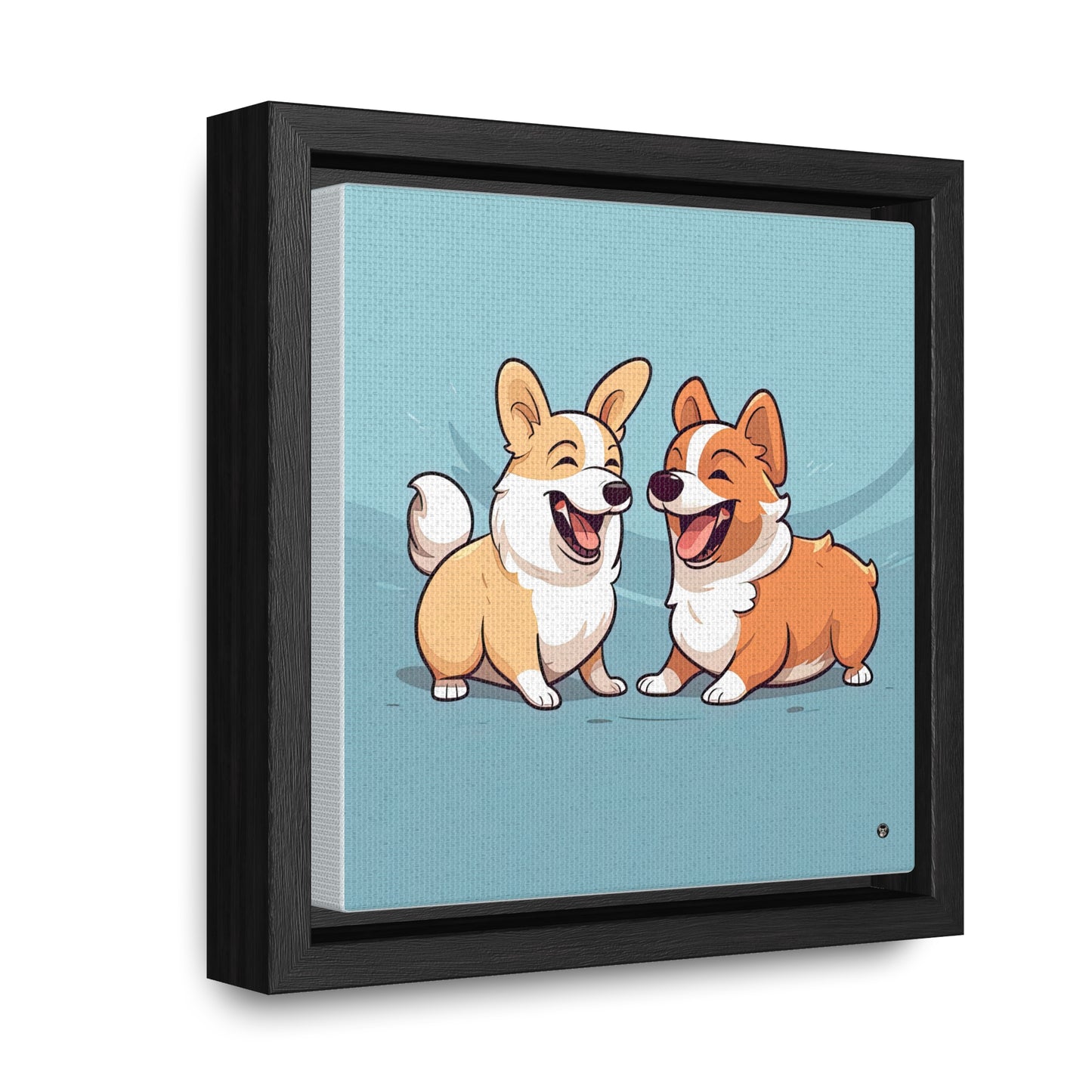 Corgi Couple - Framed on Canvas