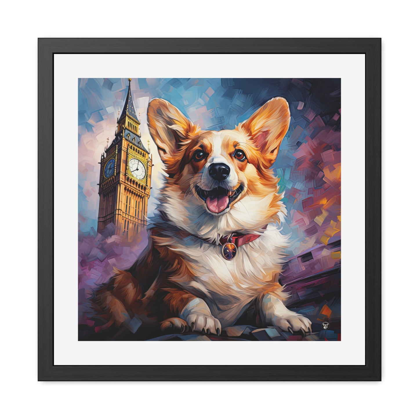 Impression encadrée Corgi & Ben