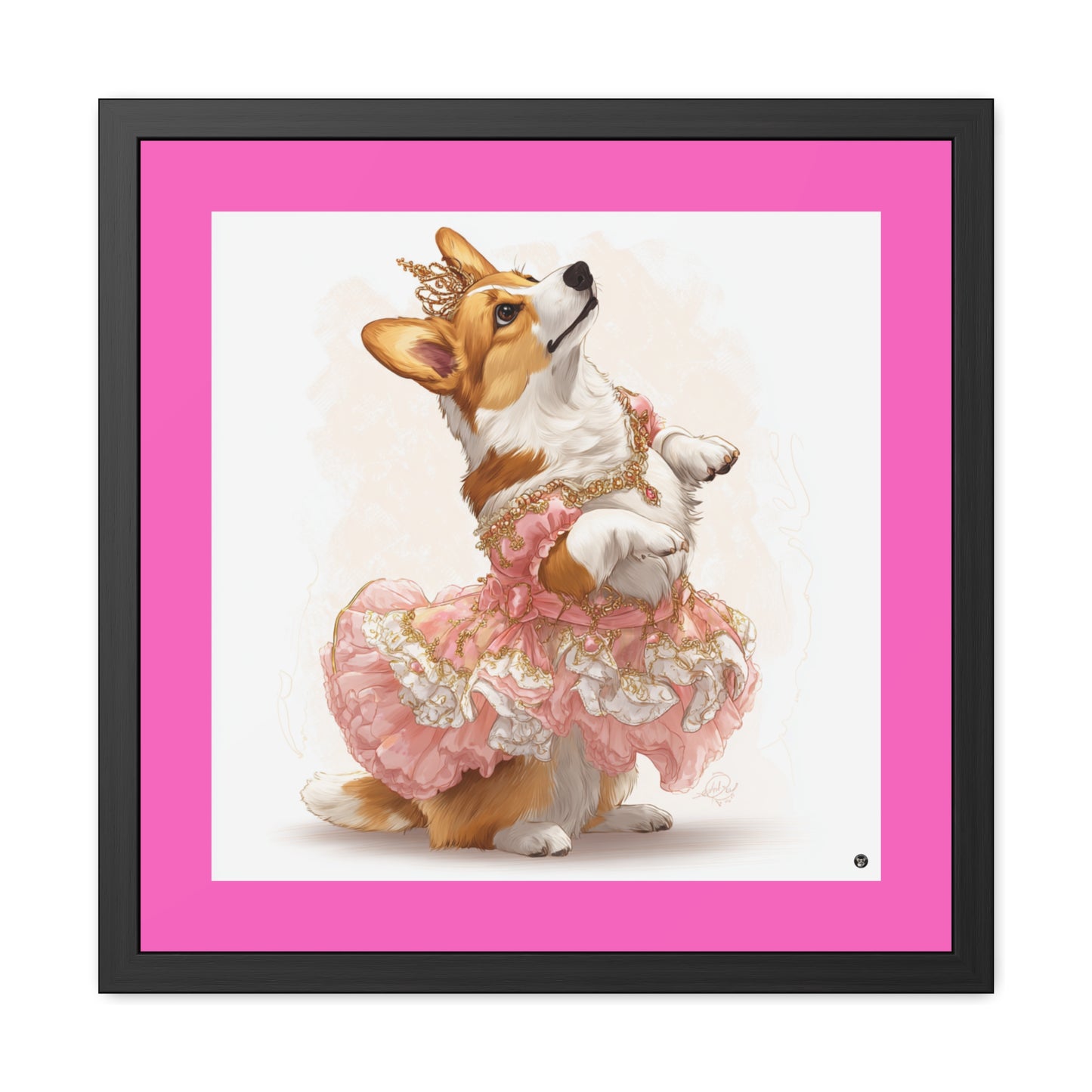 Impression encadrée Princess Corgi