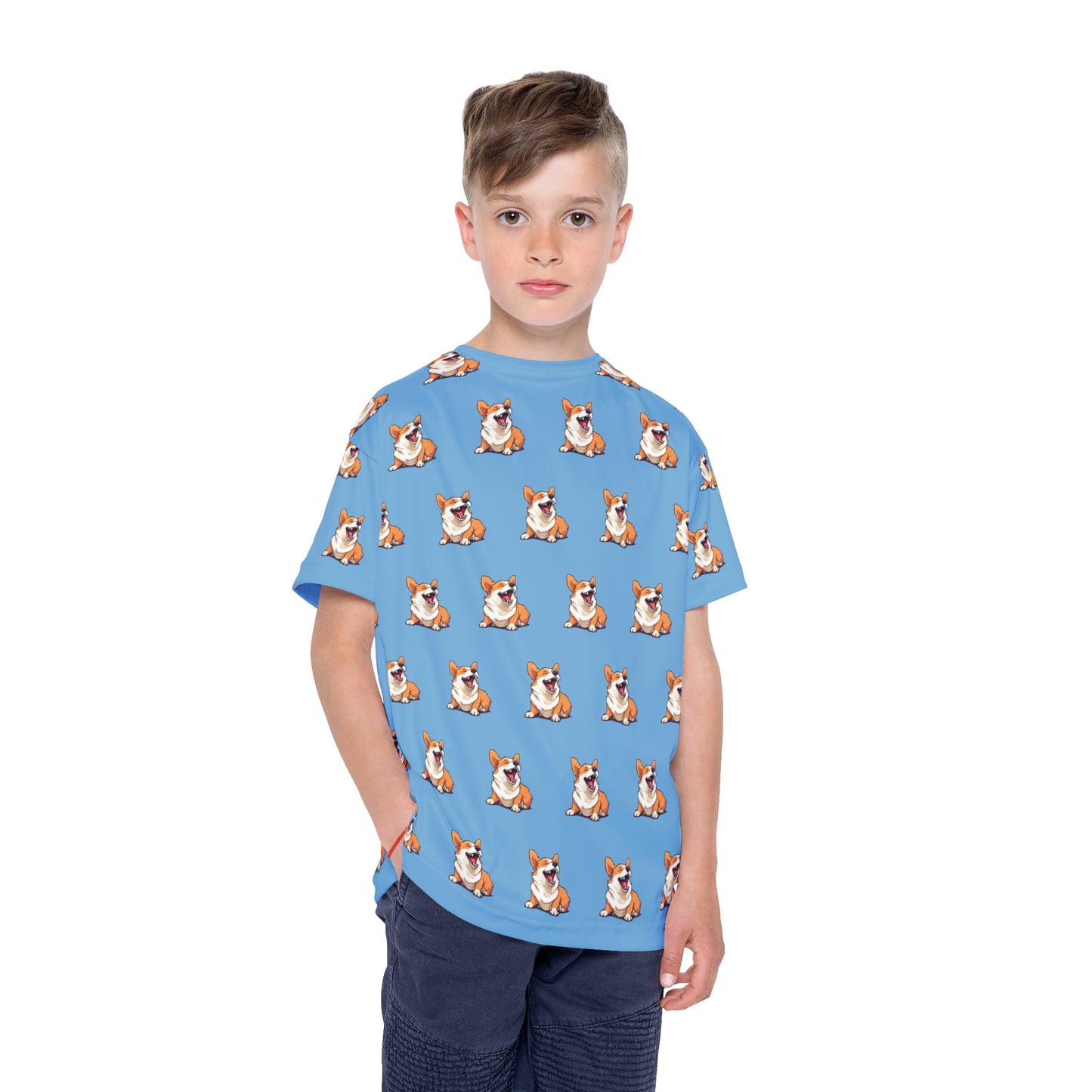 Comical Corgi Kid's Sports Tee
