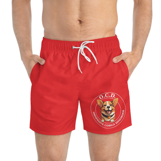 O.C.D. Obsessive Corgi Disorder - Swim Trunks