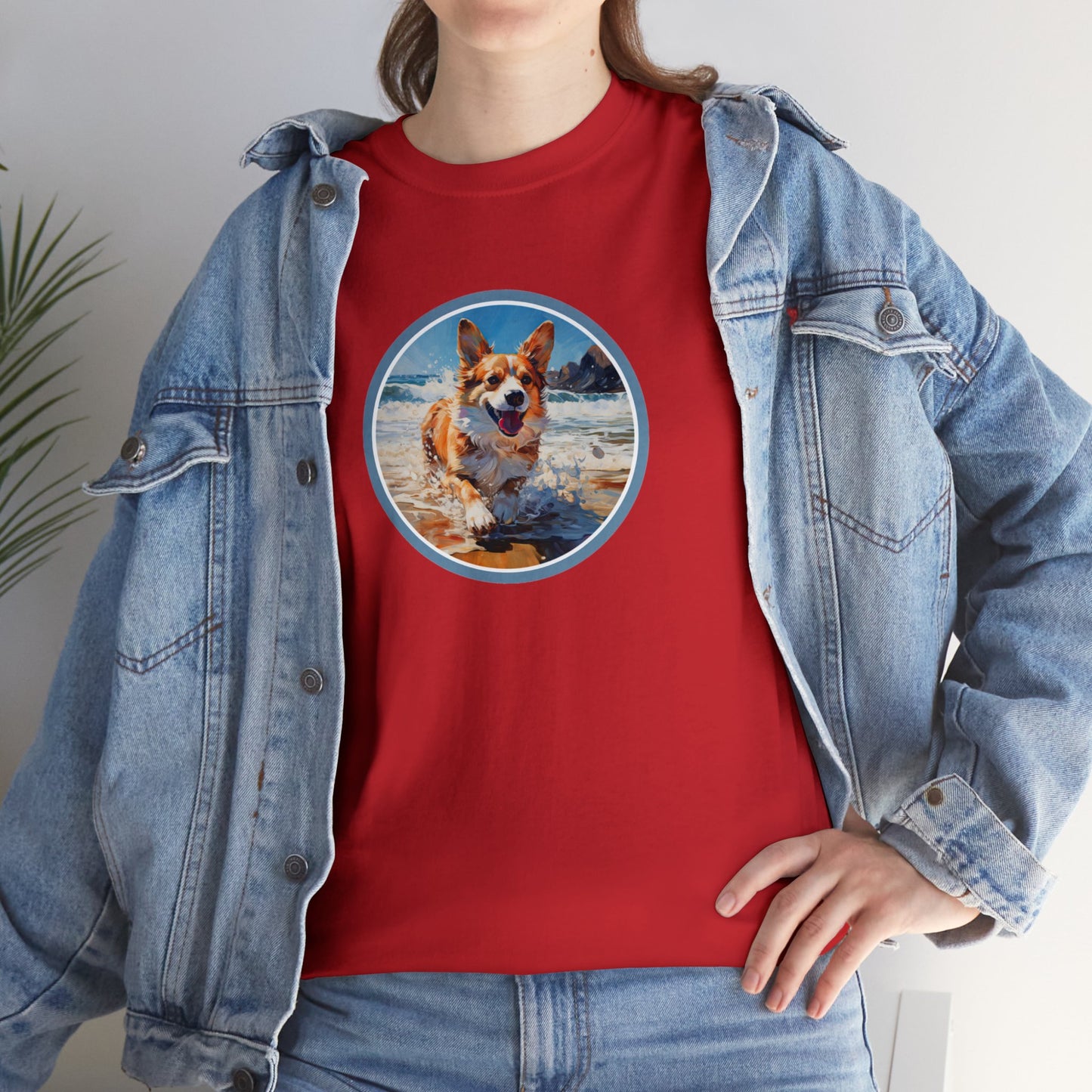 Coastal Corgi - Unisex Heavy Cotton Tee