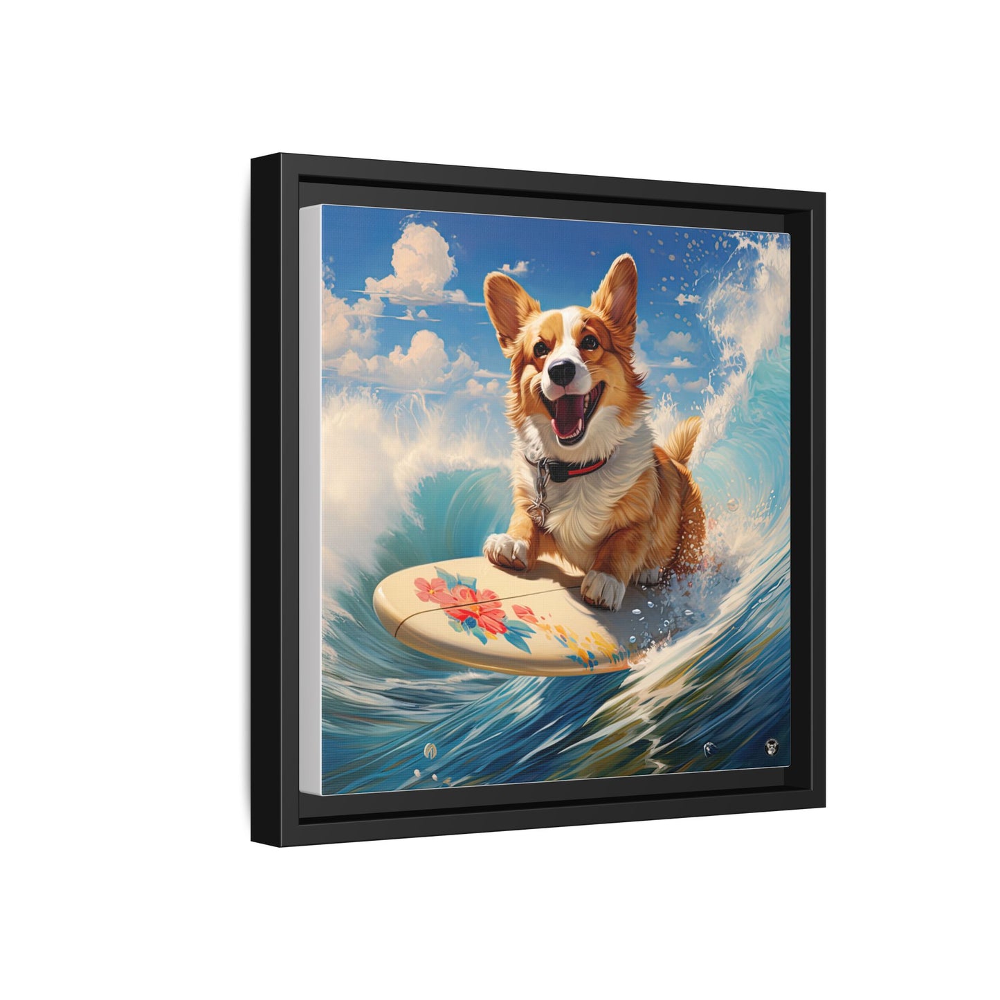 Cowabunga Corgi on Canvas