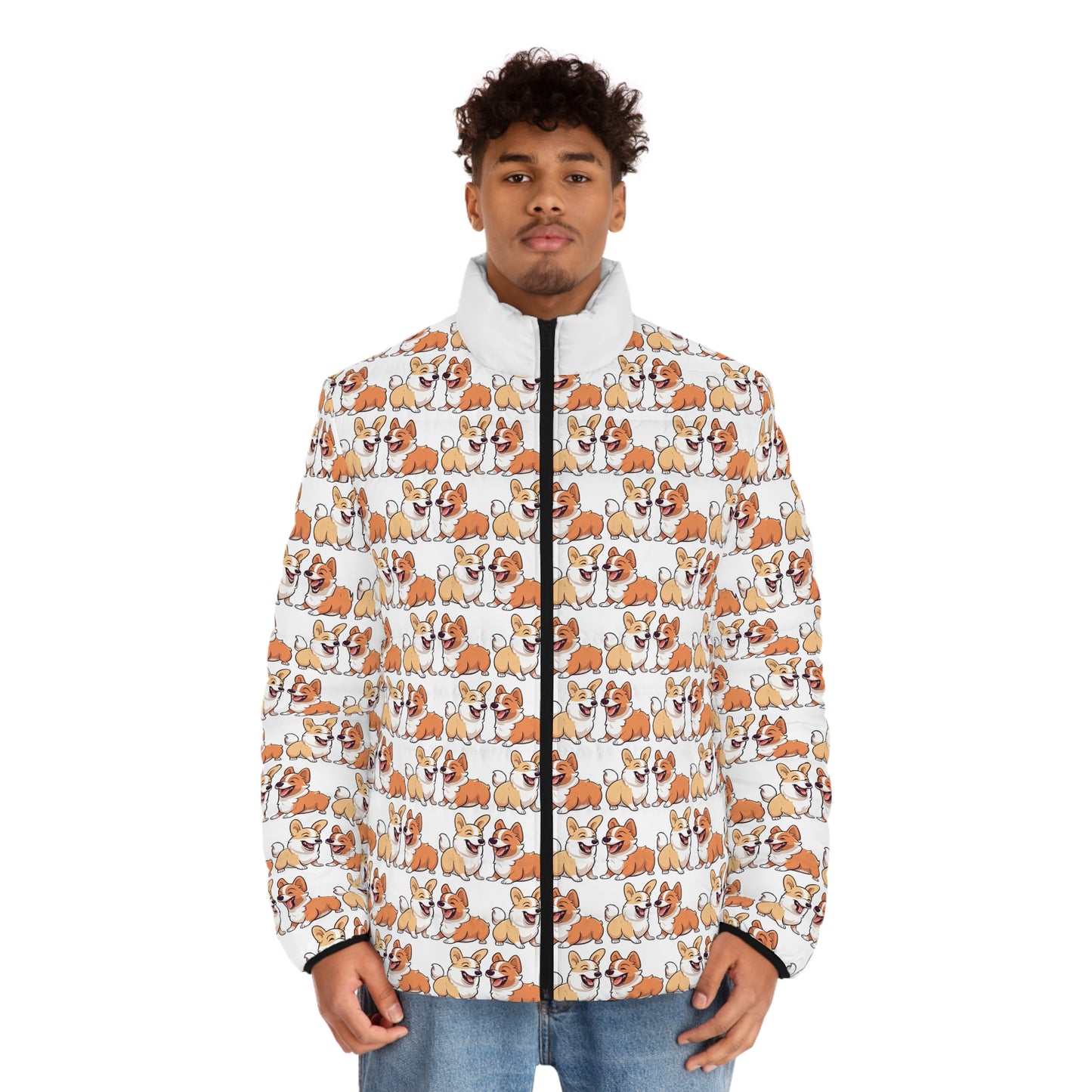 Corgi Couple Mosaic - Puffer Jacket
