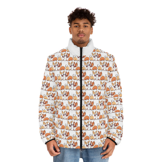 Corgi Couple Mosaic - Puffer Jacket