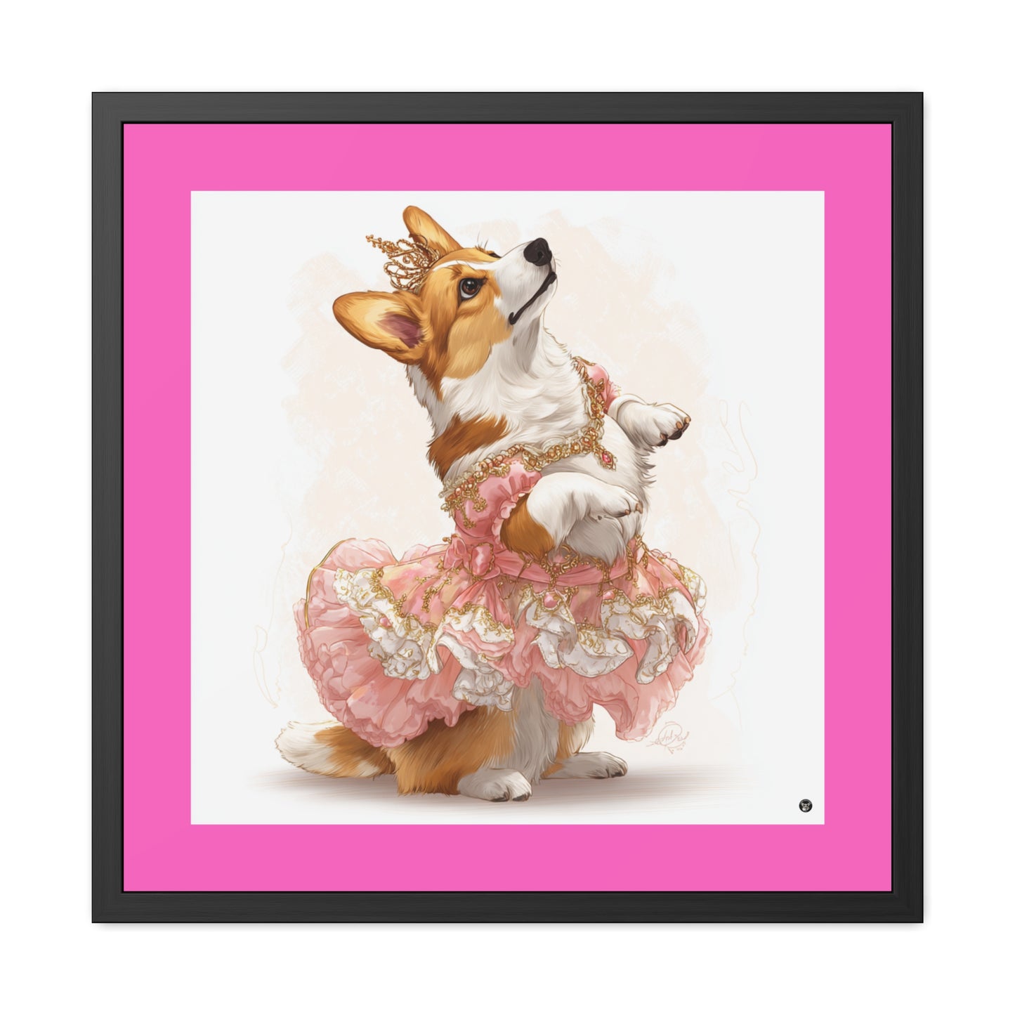 Impression encadrée Princess Corgi