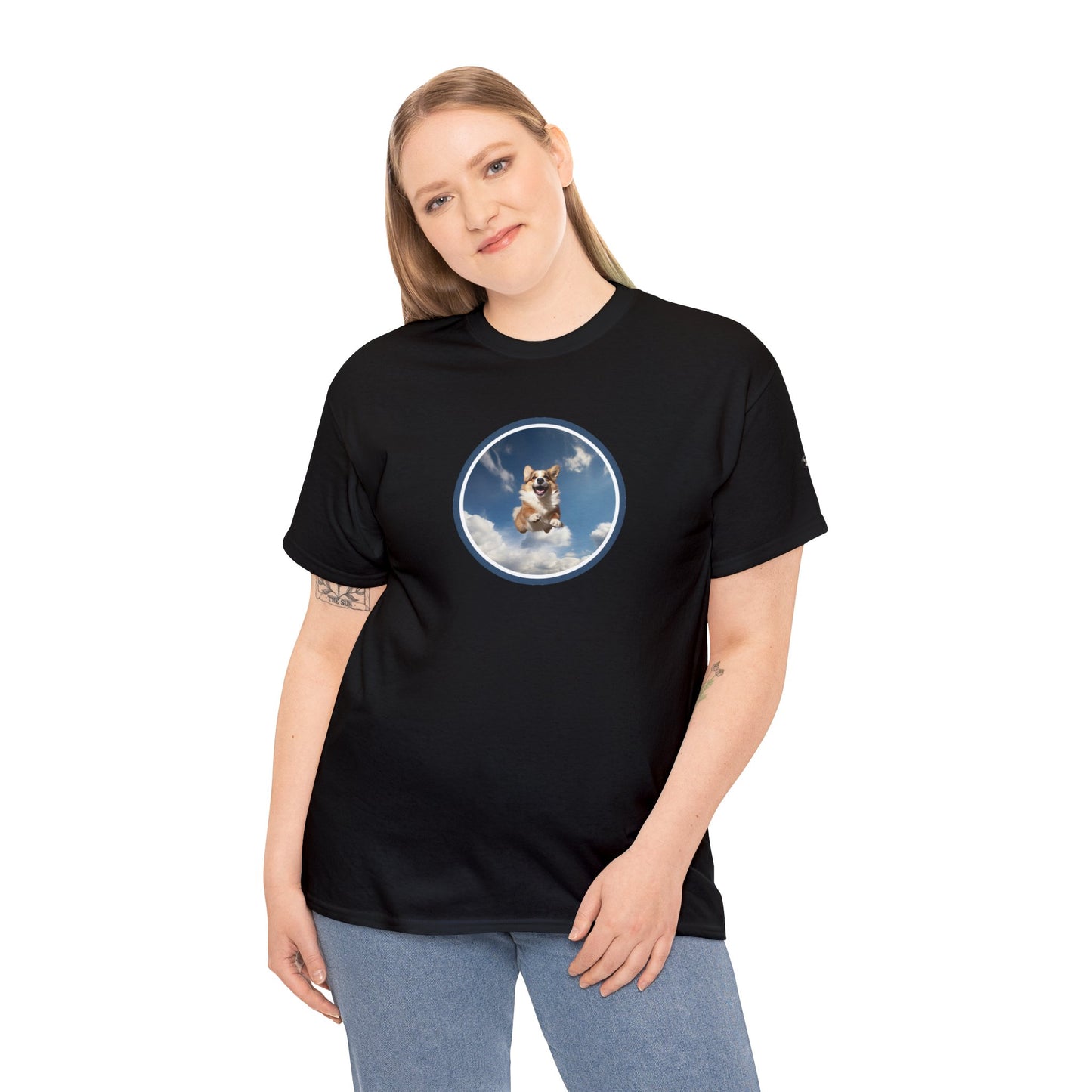 Flying Corgi - Unisex Heavy Cotton Tee