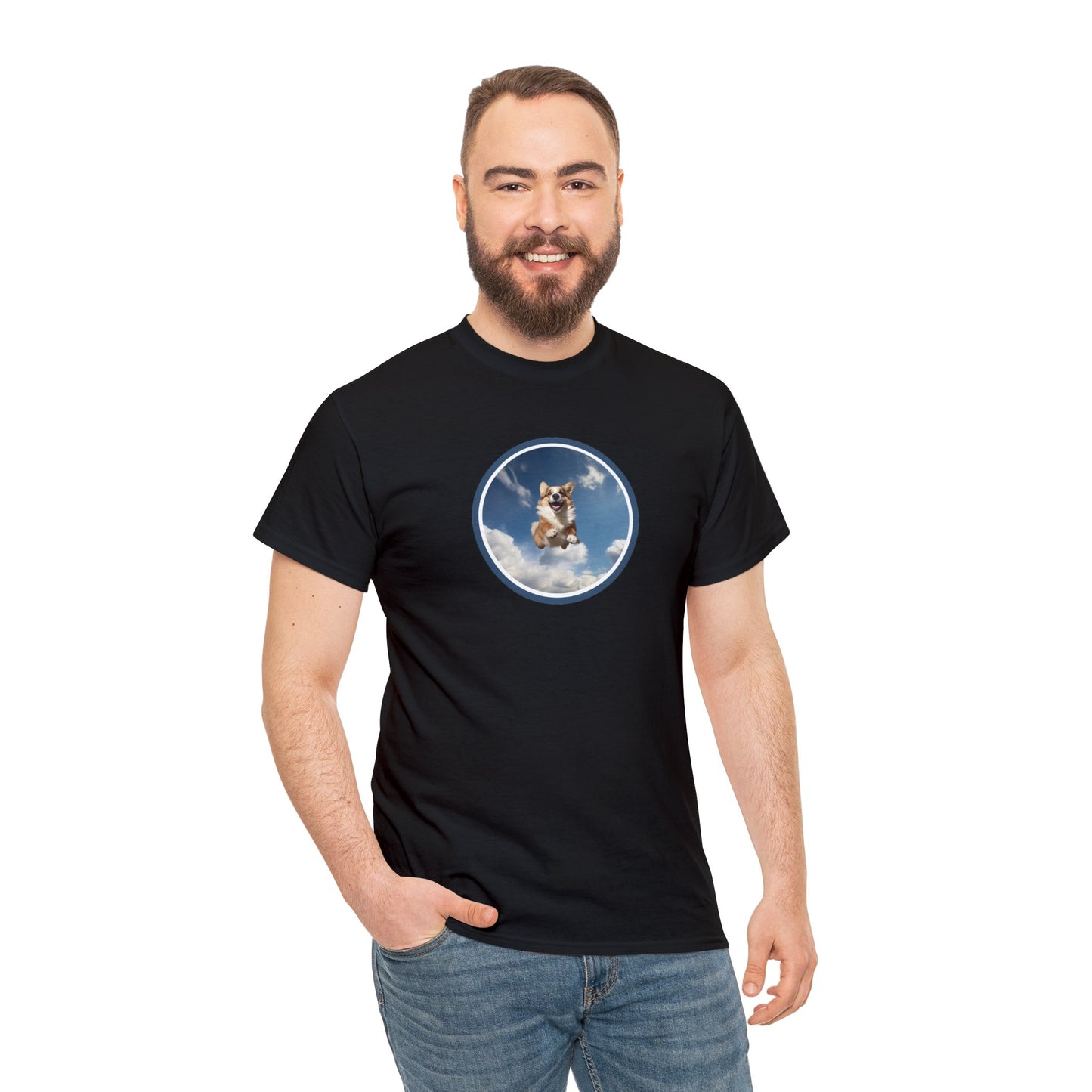 Flying Corgi - Unisex Heavy Cotton Tee