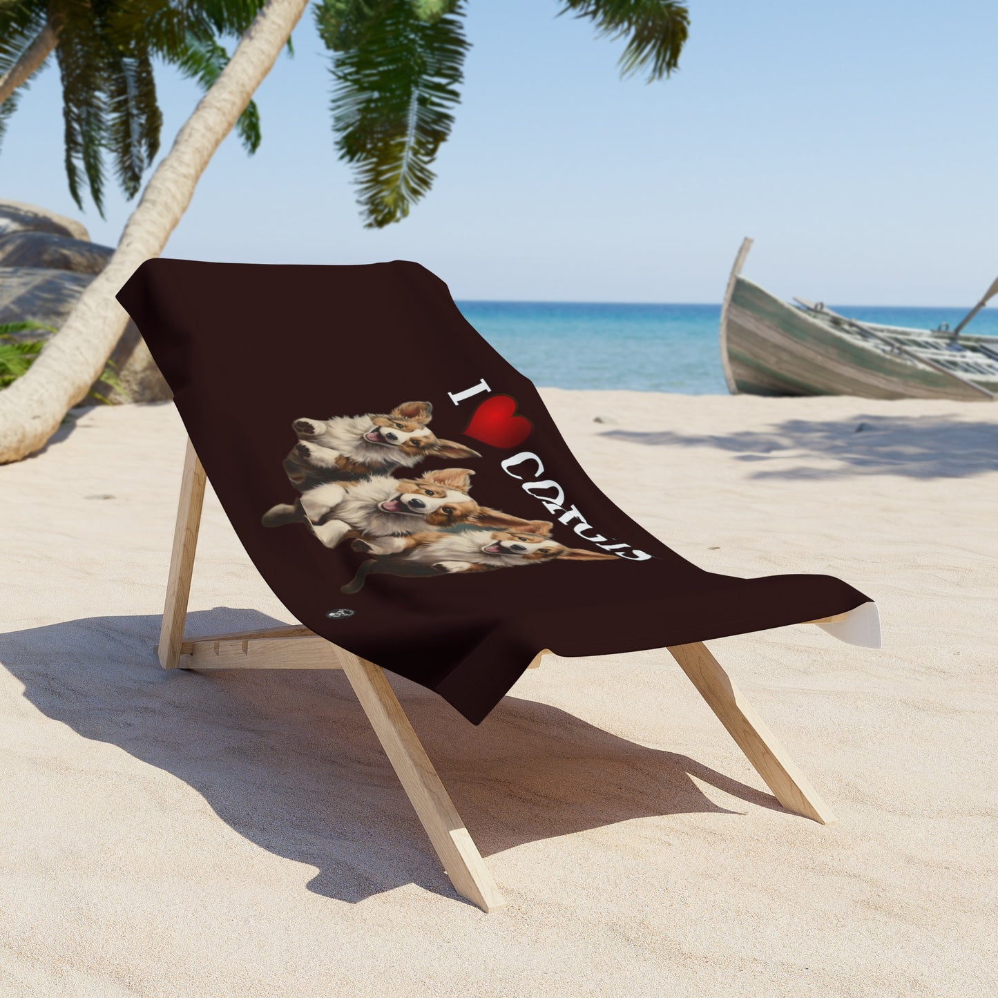 I Heart Corgis Beach Towel