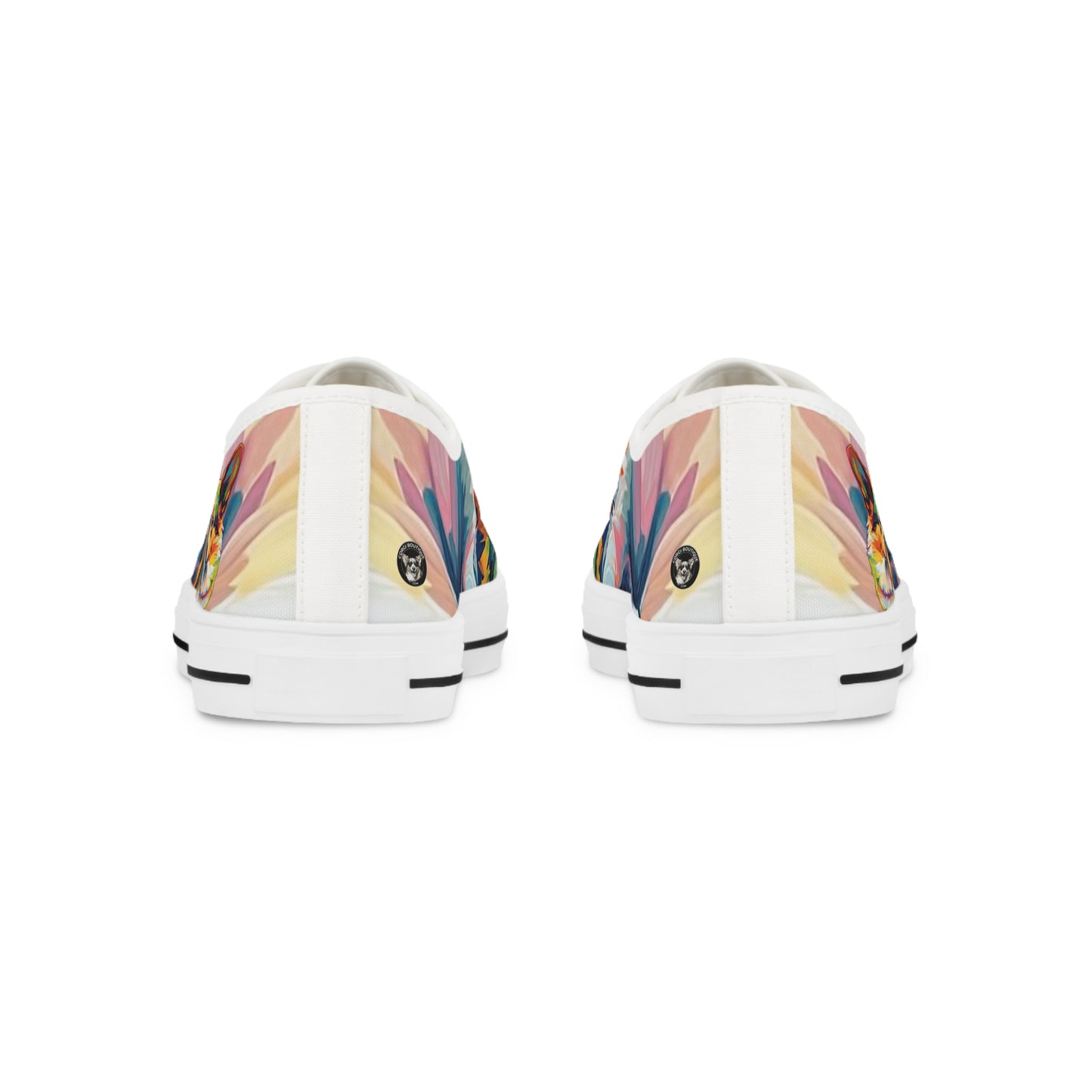 Scouter Corgi Artistic Abstract Colorful Men's Low Top Casual Canvas Sneakers