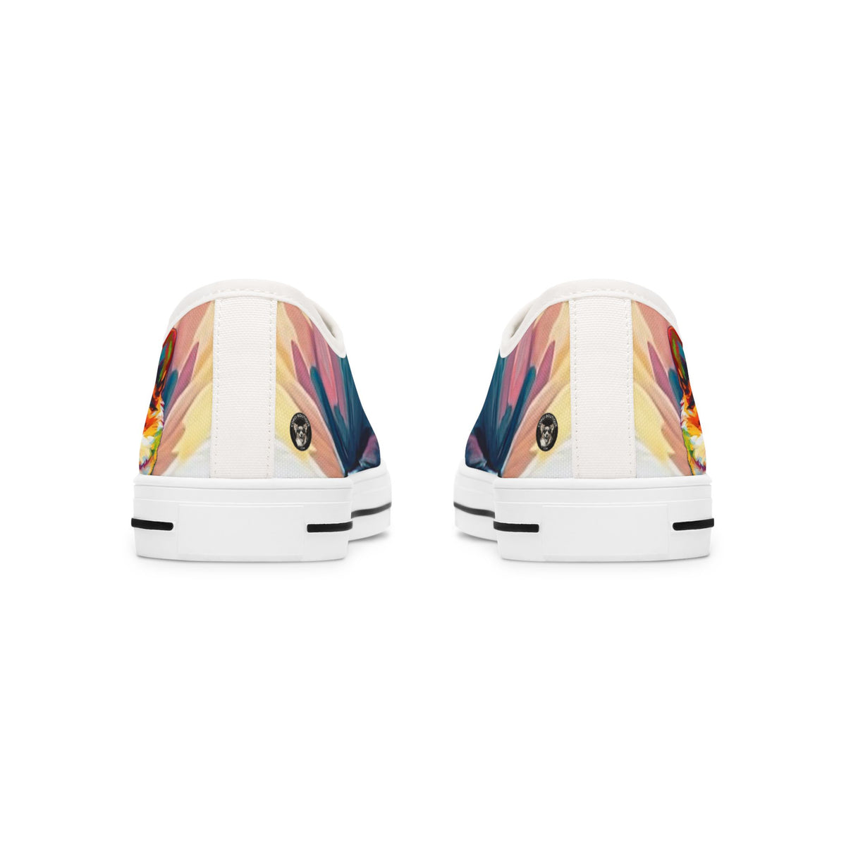 Scouter Corgi Watercolor Women's Low Top Casual Canvas Sneakers