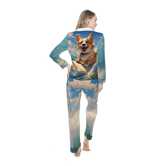 Cowabunga Corgi Silky Pajamas