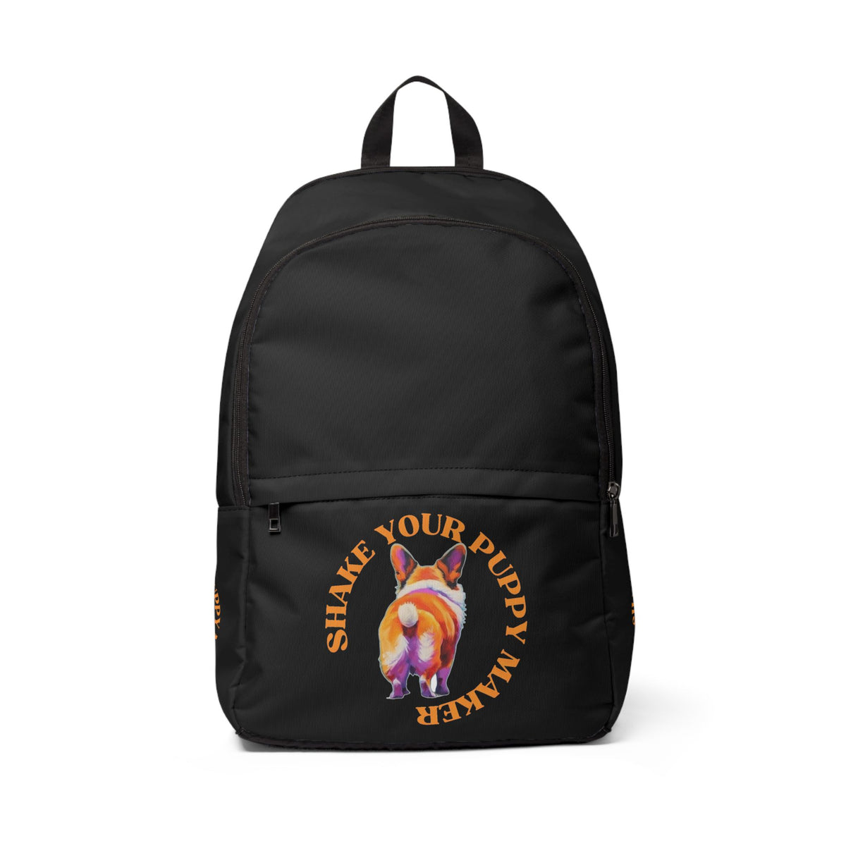 Shake Your Puppy Maker Backpack — Black Corgi Butt Rucksack