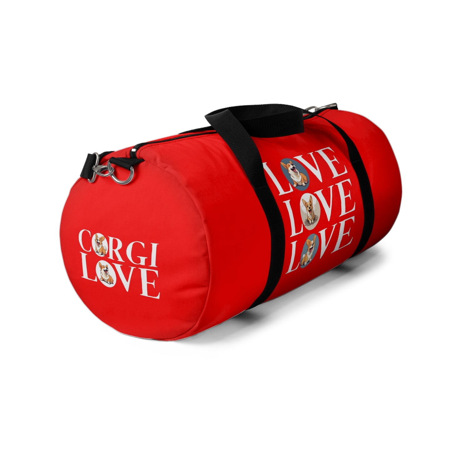 Corgi Love Duffel Bag - Fun Red Corgi Travel Gym Bag