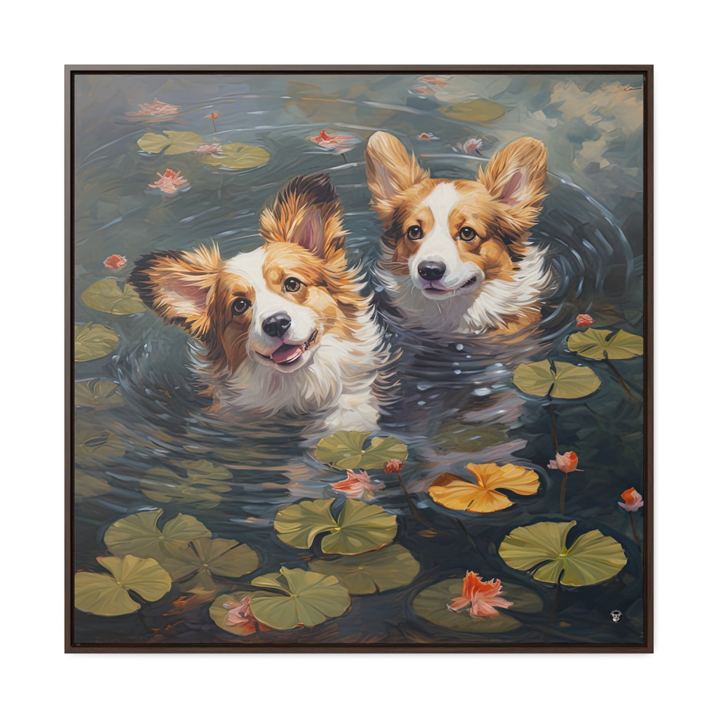Pond Pups - Framed on Canvas