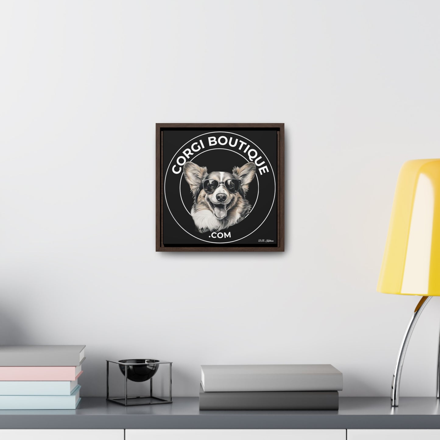 Corgi Boutique - Framed on Canvas