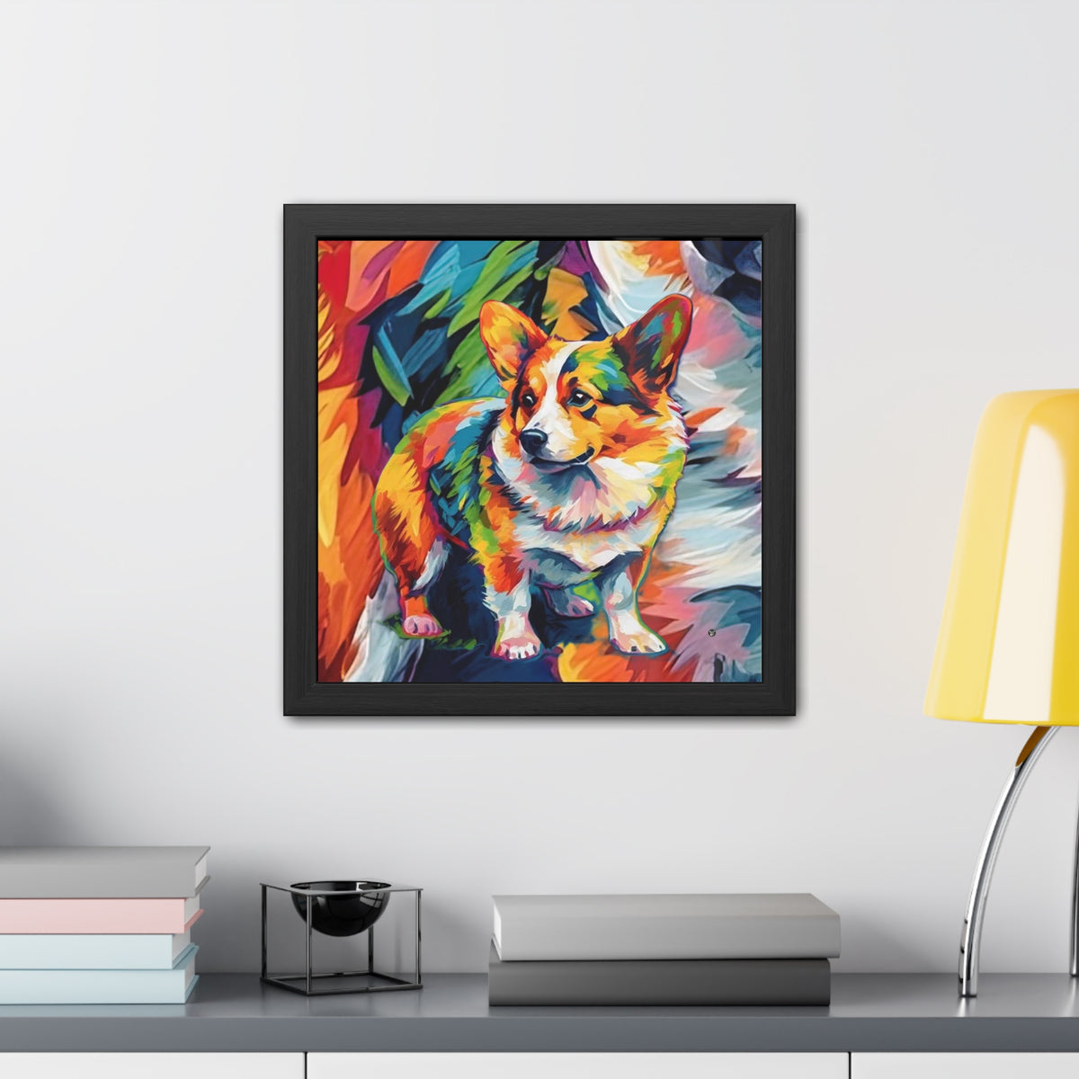 Scouter Corgi Watercolor Framed Print
