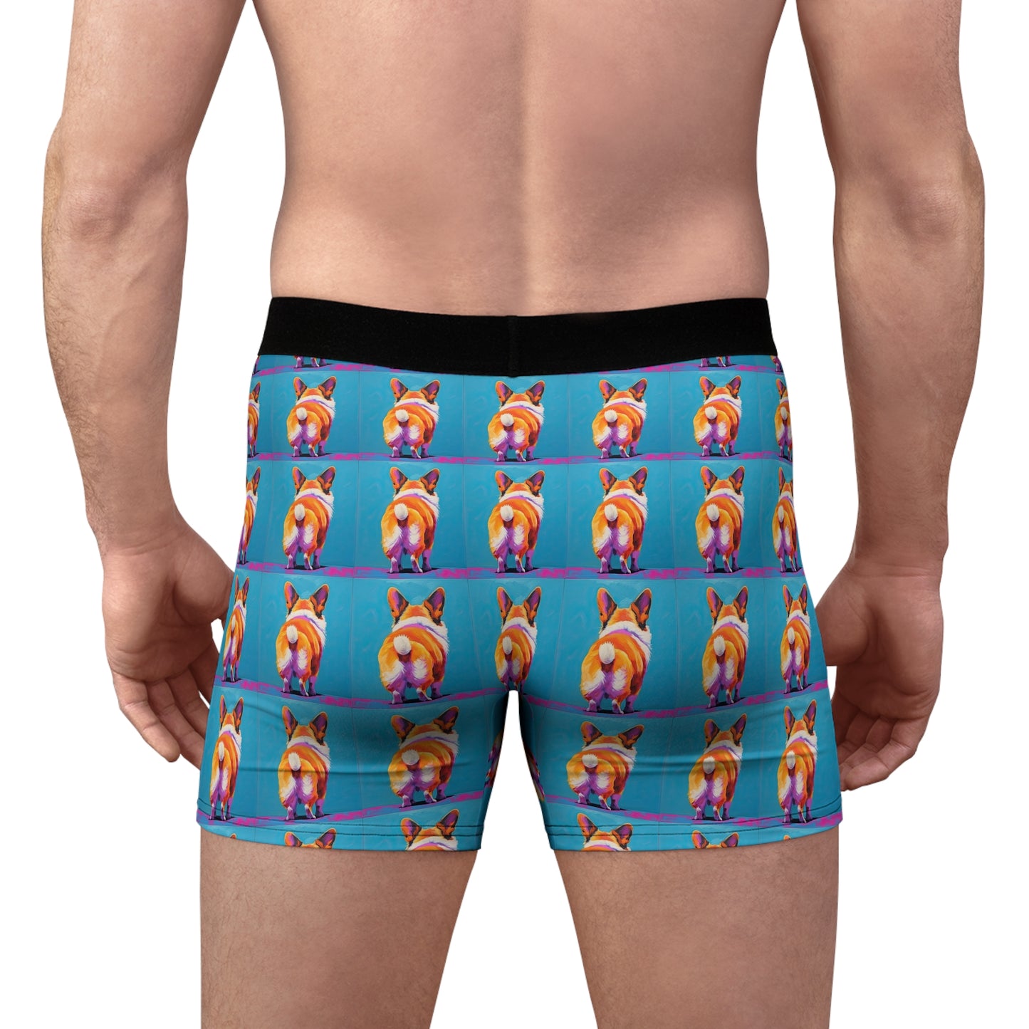 Corgi Butt Boxer Briefs in Blue