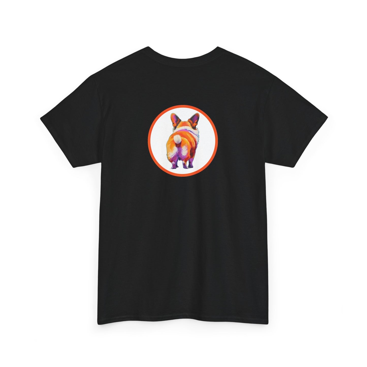 Corgi Butt Graphic Tee — Colorful Retro Style Humorous Corgi Wiggle T‑Shirt