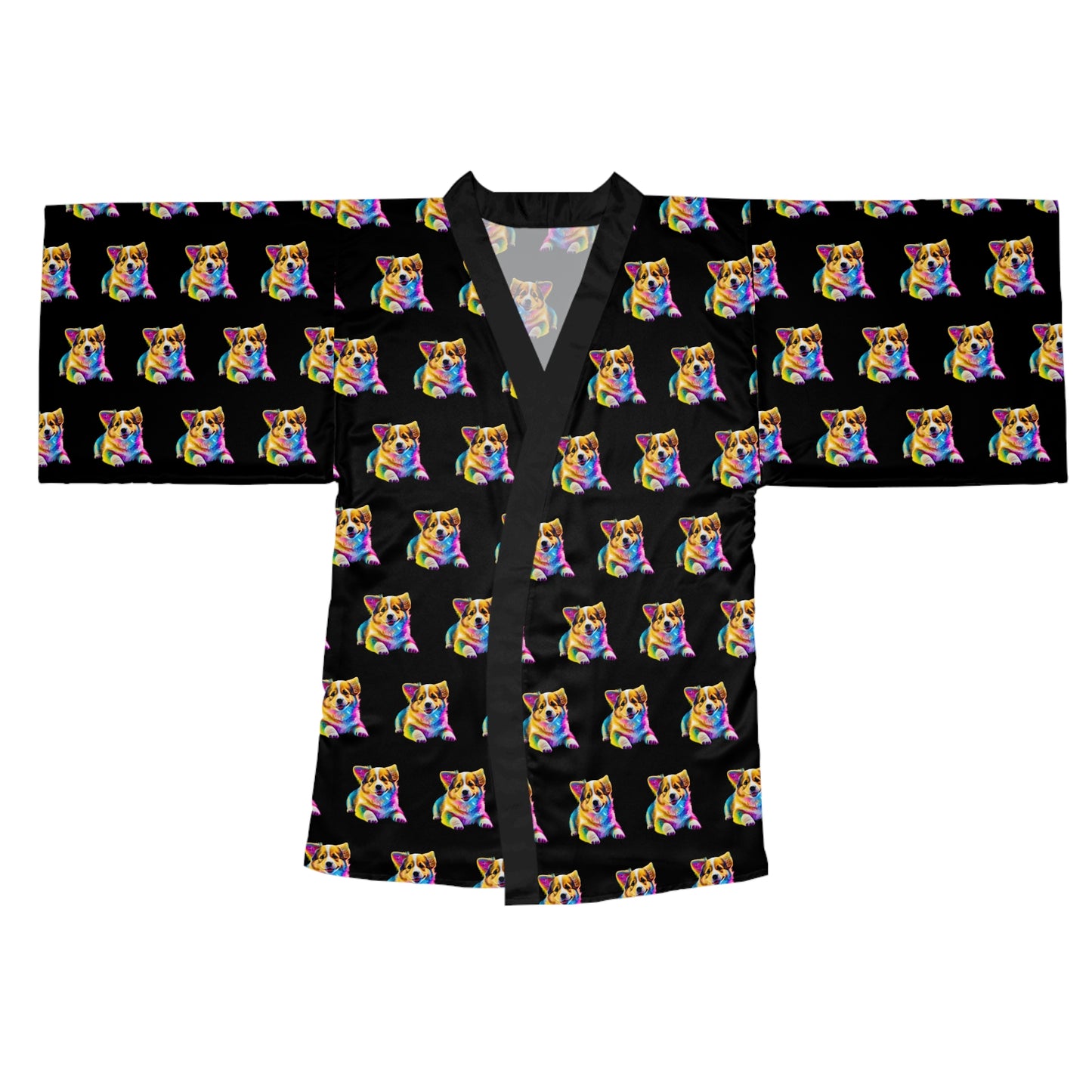 Colorful Corgi Kimono Robe