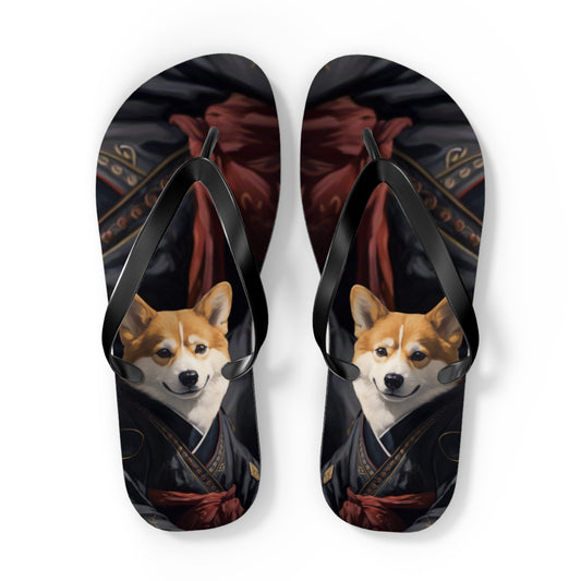 Samurai Corgi Flip-Flops