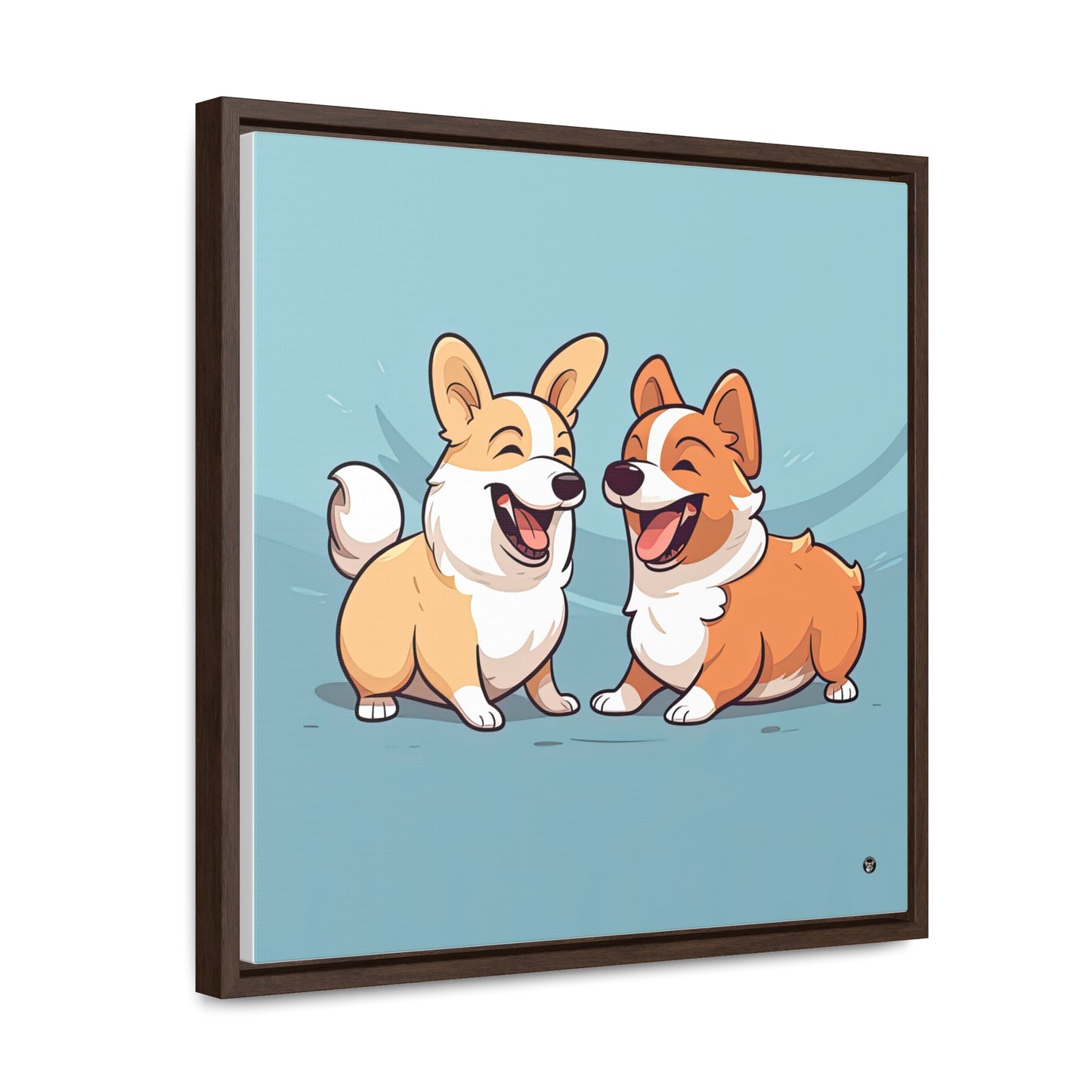 Corgi Couple - Framed on Canvas