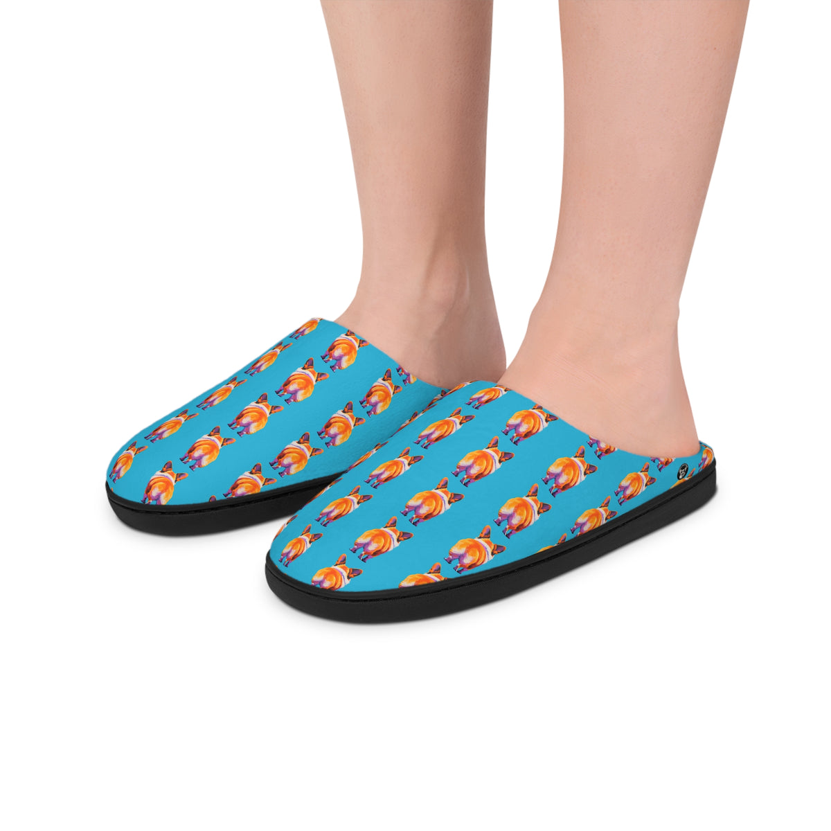 Corgi Butt Stripes Artistic Portrait Women's Slippers