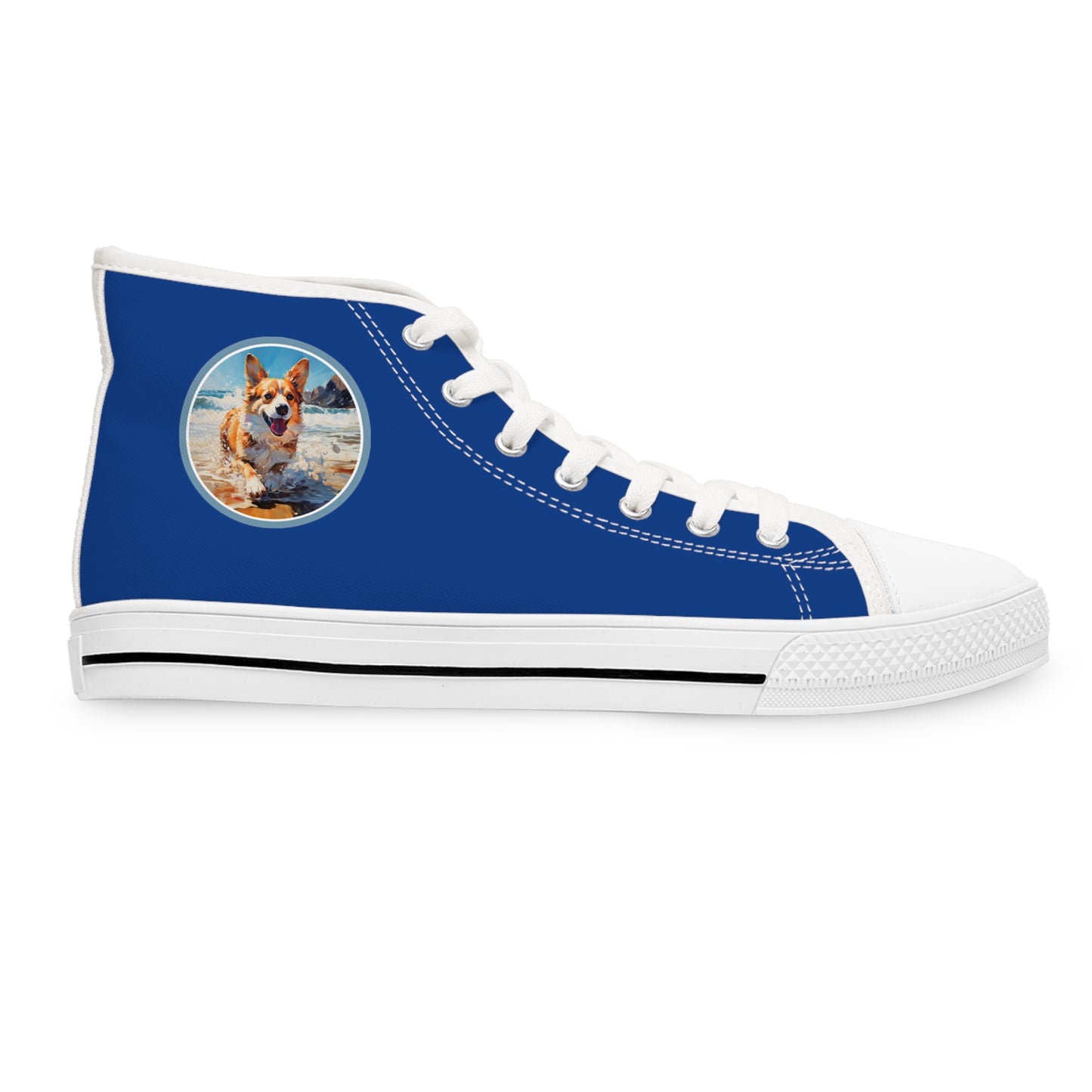 Coastal Corgi - Women's High Top Sneakers