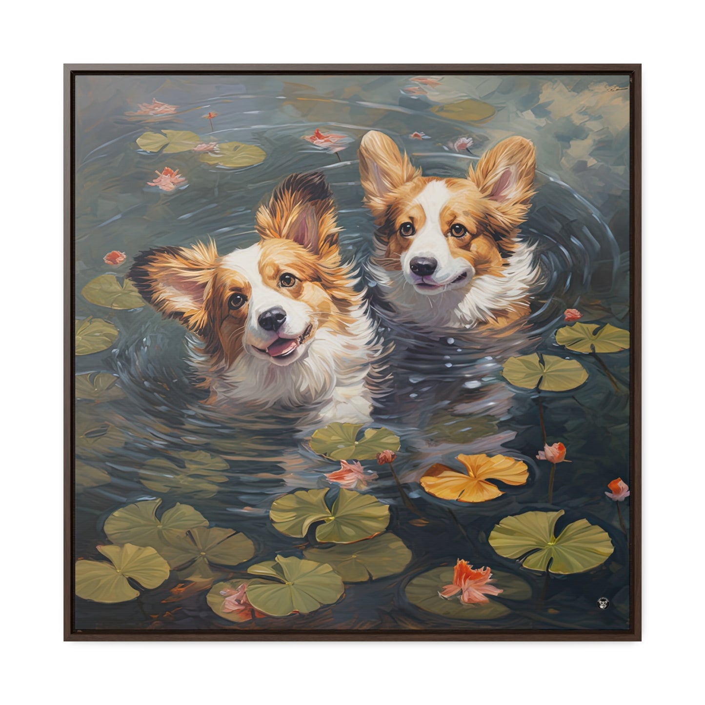 Pond Pups - Framed on Canvas