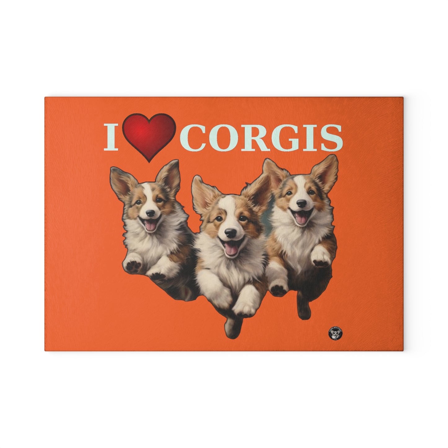I Heart Corgis - Glass Cutting Board