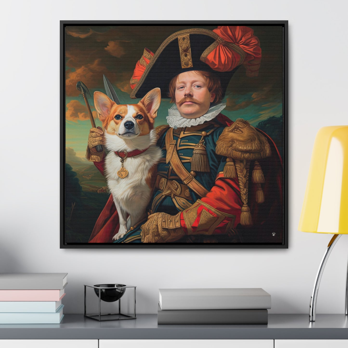 First Royal Corgi - Framed on Canvas