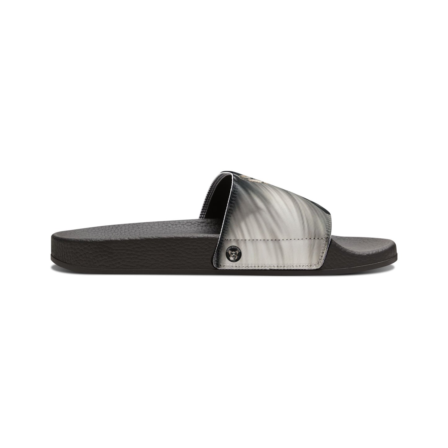 Corgi Cool Portrait in Shades Men's Black & White Slide Sandals - Casual Pool & Beach Slides