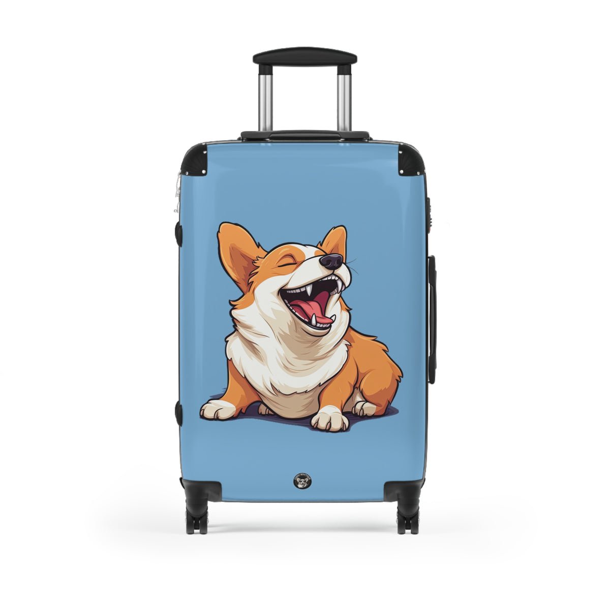 Comical Corgi All Smiles Suitcases - Fun & Funny Blue Luggage