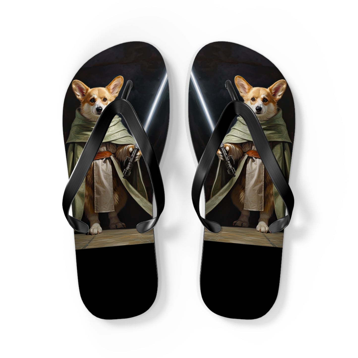 Jedi Corgi Flip-Flops