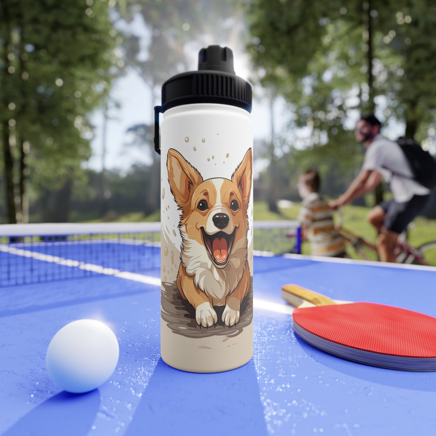 Corgi Cuteness - Water Bottle with Sport Lid