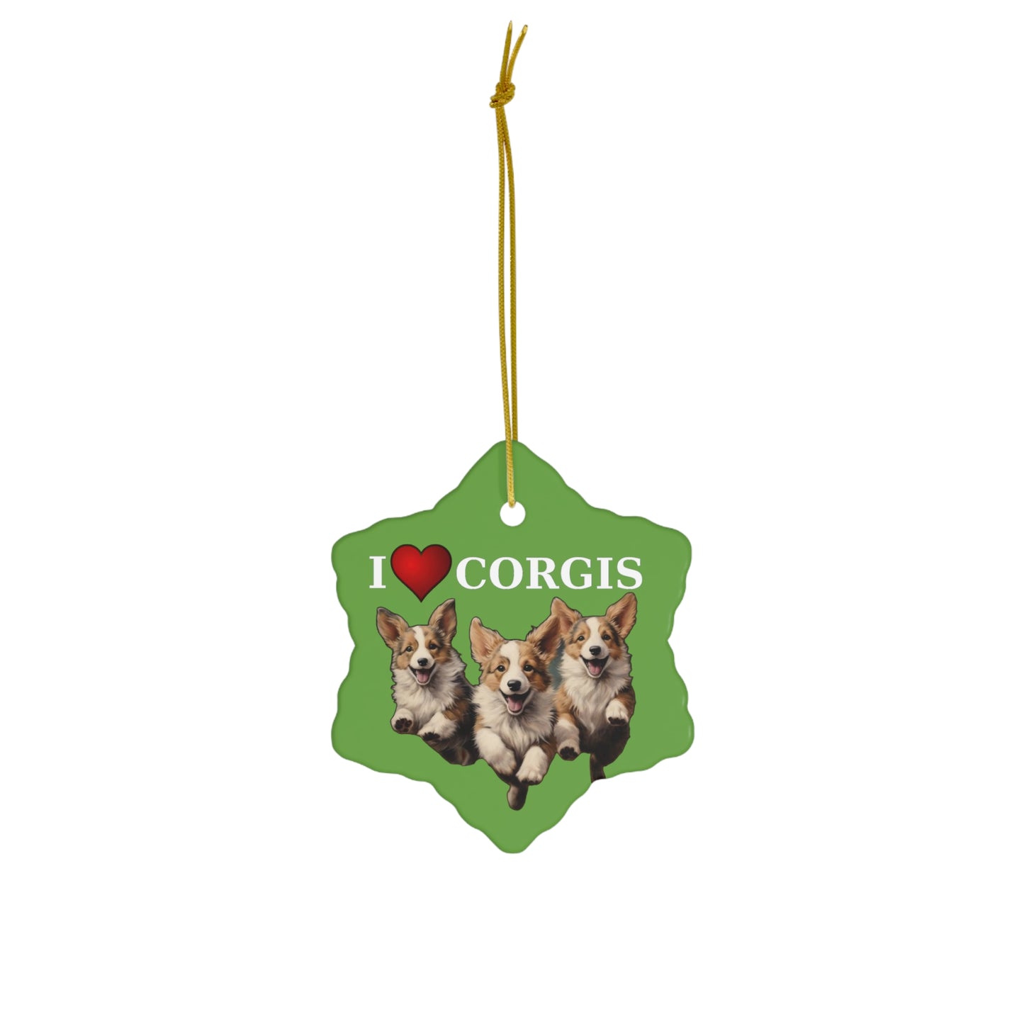 I Heart Corgis - Ceramic Ornament