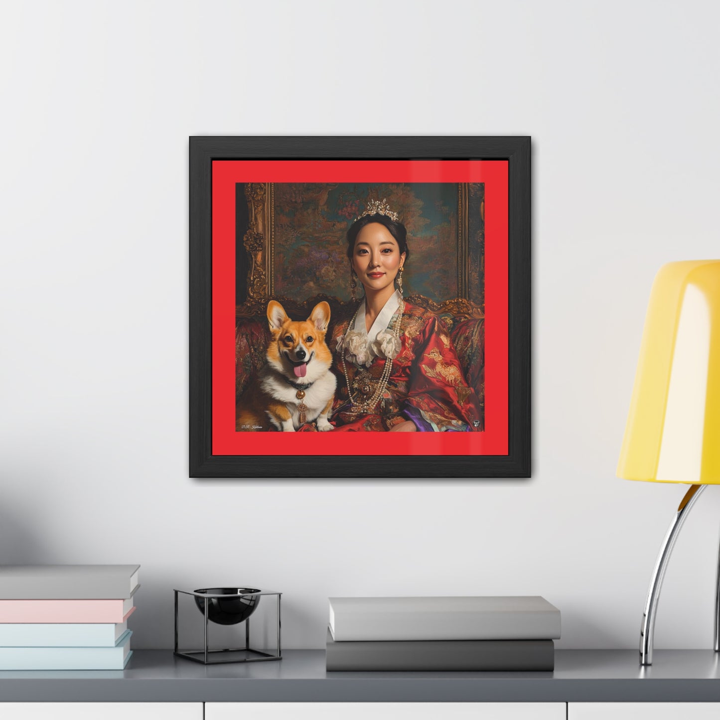 Korean Corgi Queen - Framed Print