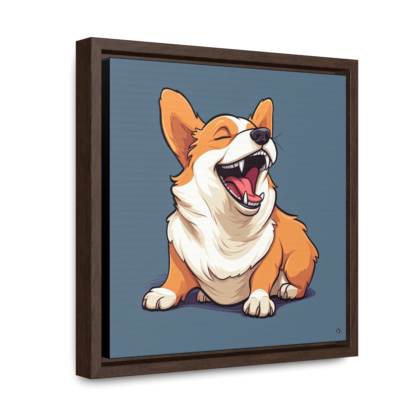 Comical Corgi - Framed on Canvas