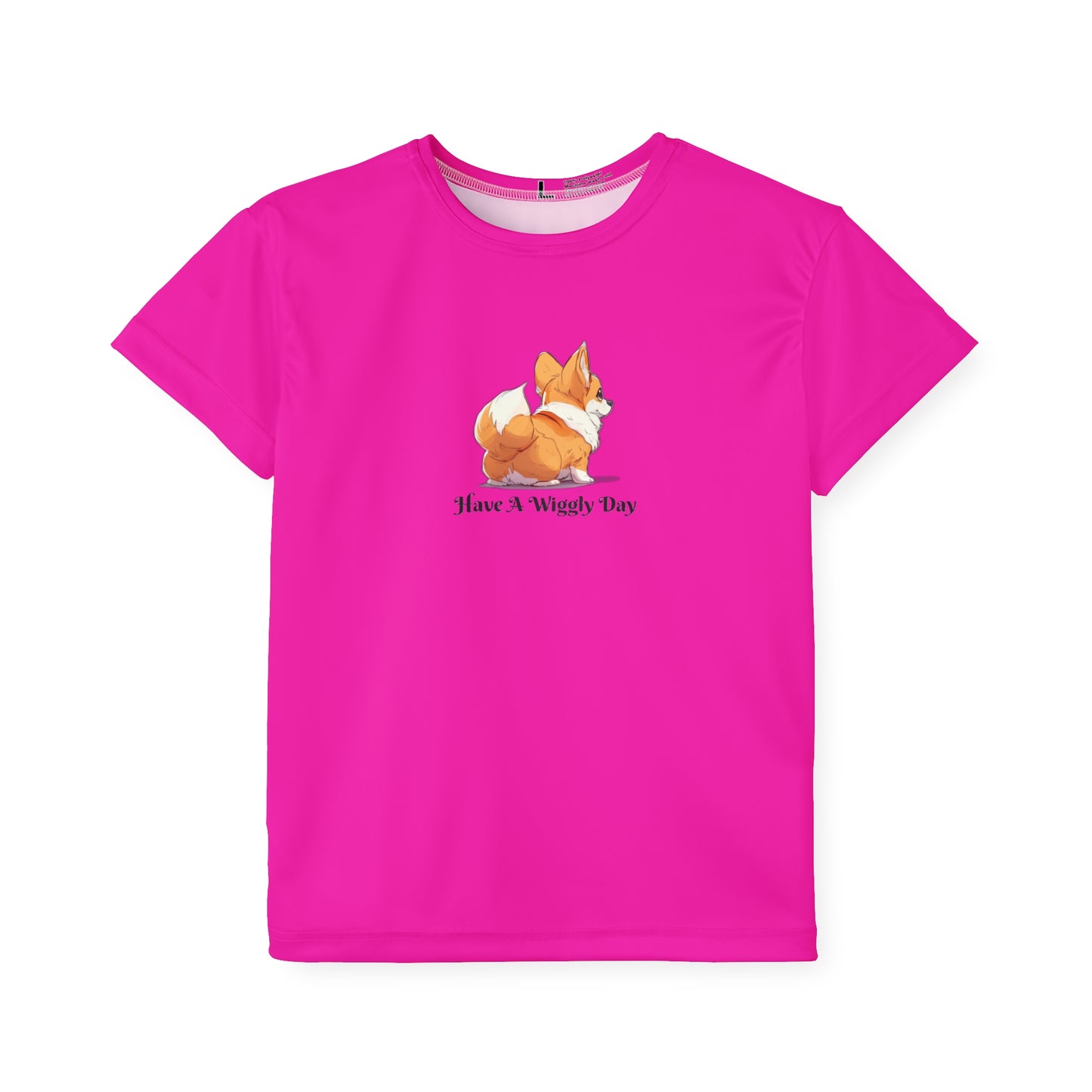 T-shirt de sport pour enfant Have a Wiggly Day rose
