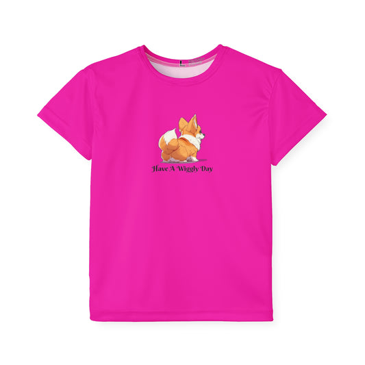T-shirt de sport pour enfant Have a Wiggly Day rose