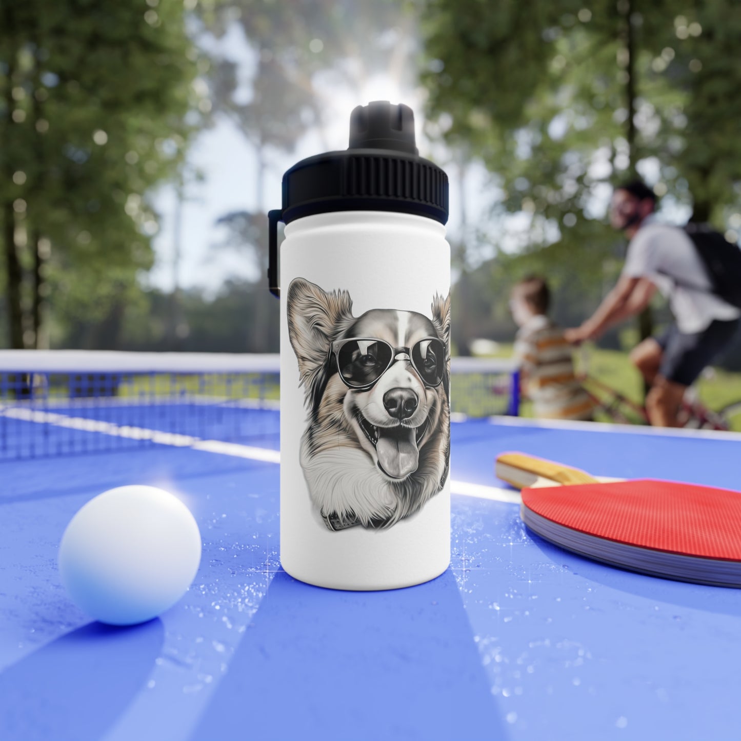 Corgi Cool - Water Bottle with Sport Lid