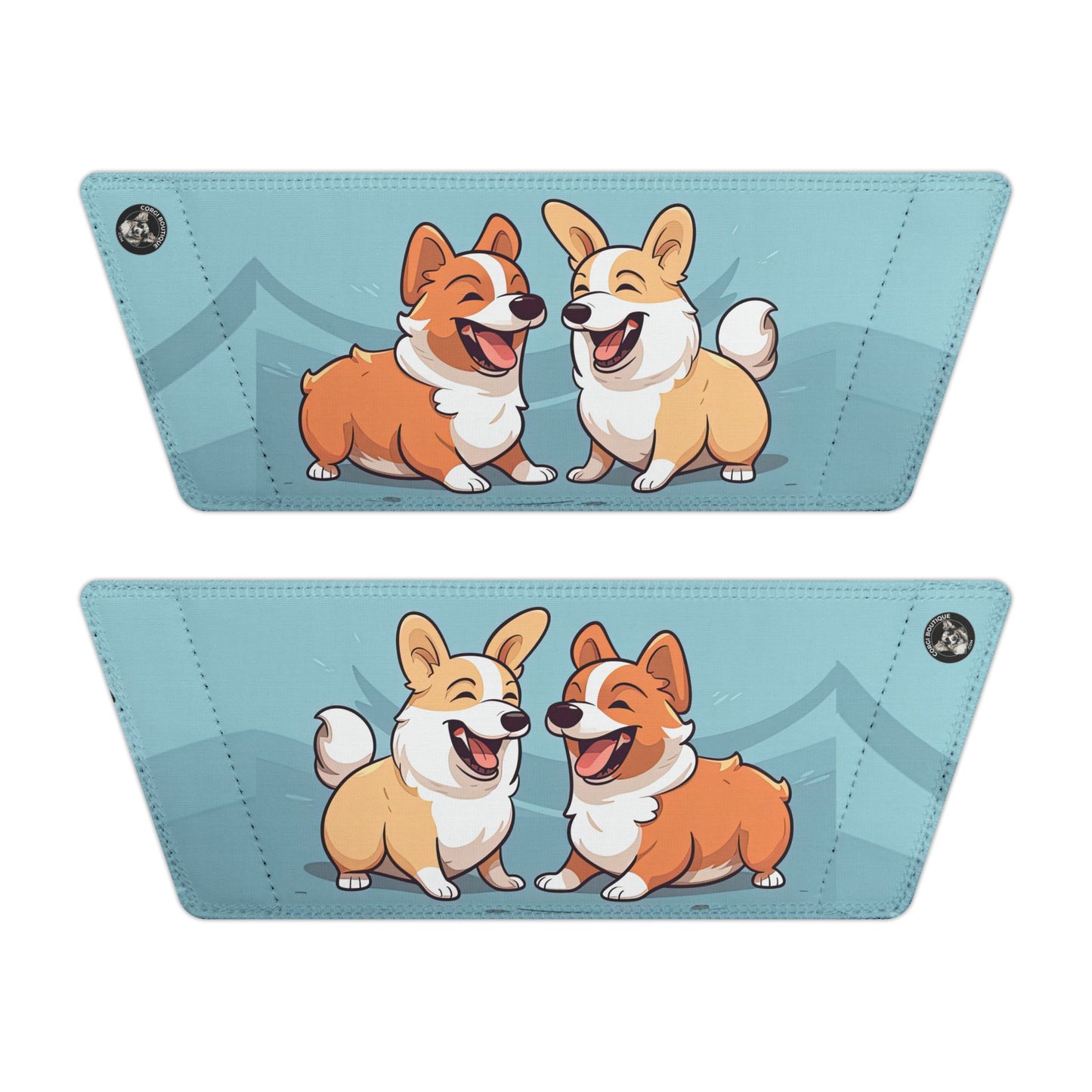 Best Mates Men's Slide Sandals with Two Corgi Pals - Removeable/Adjustable Strap Summer Slides