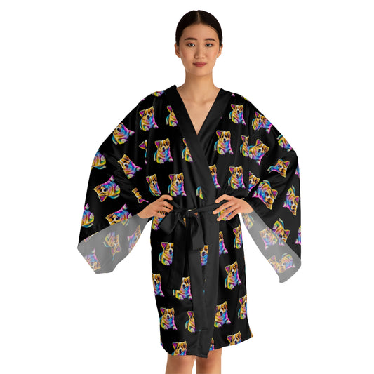 Colorful Corgi Kimono Robe