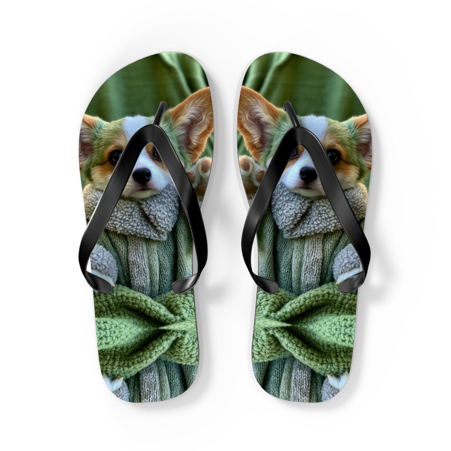 Grogu the Corgi Flip-Flops