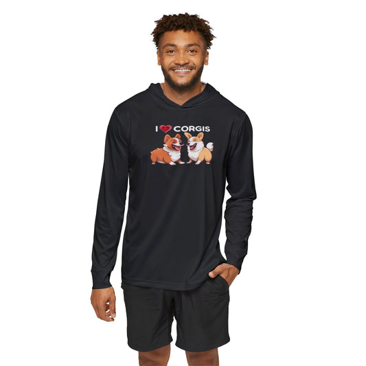 Sweat à capuche léger J'adore les corgis