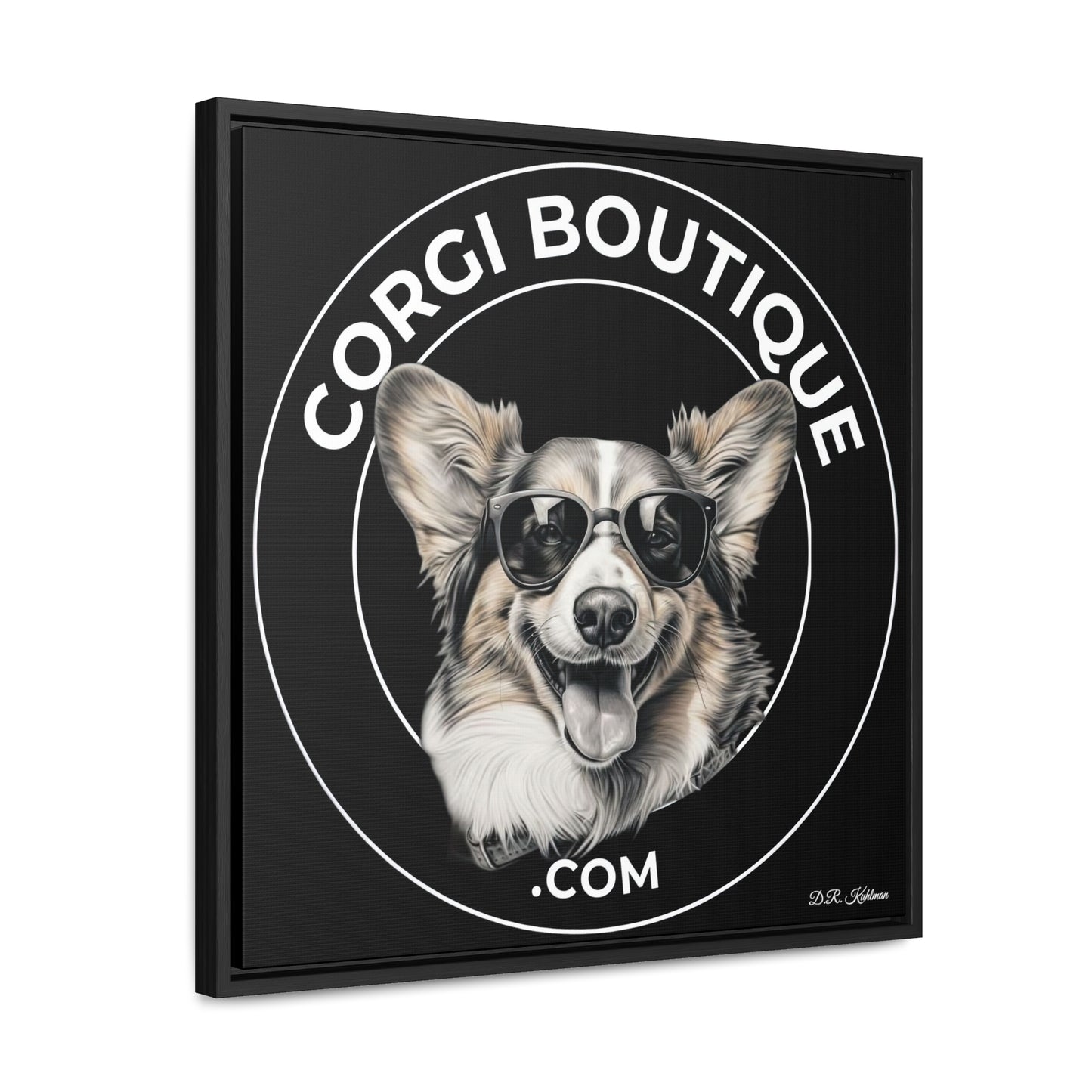 Corgi Boutique - Framed on Canvas