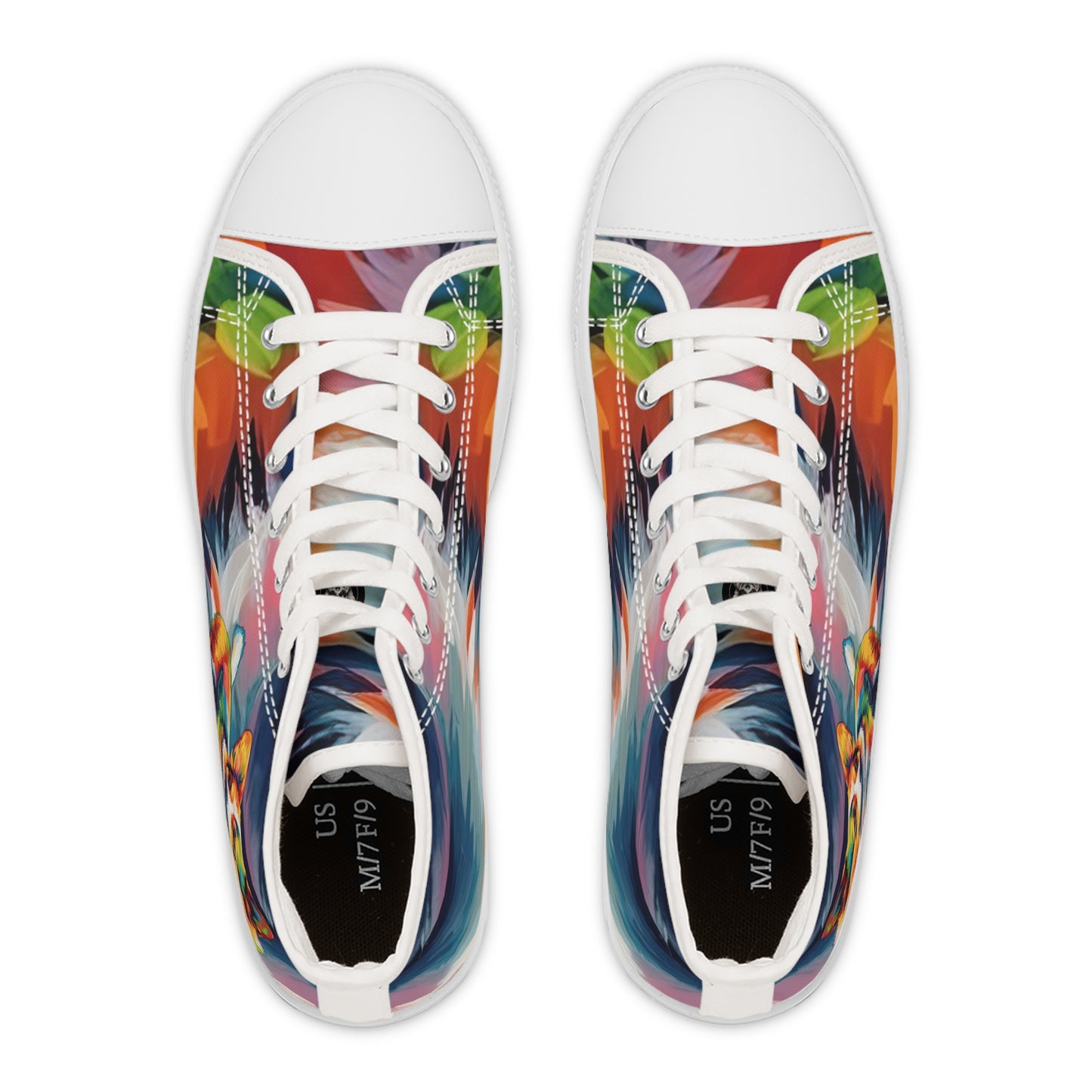 Scouter Corgi Artistic Abstract Watercolor Women's High Top Casual Canvas Sneakers