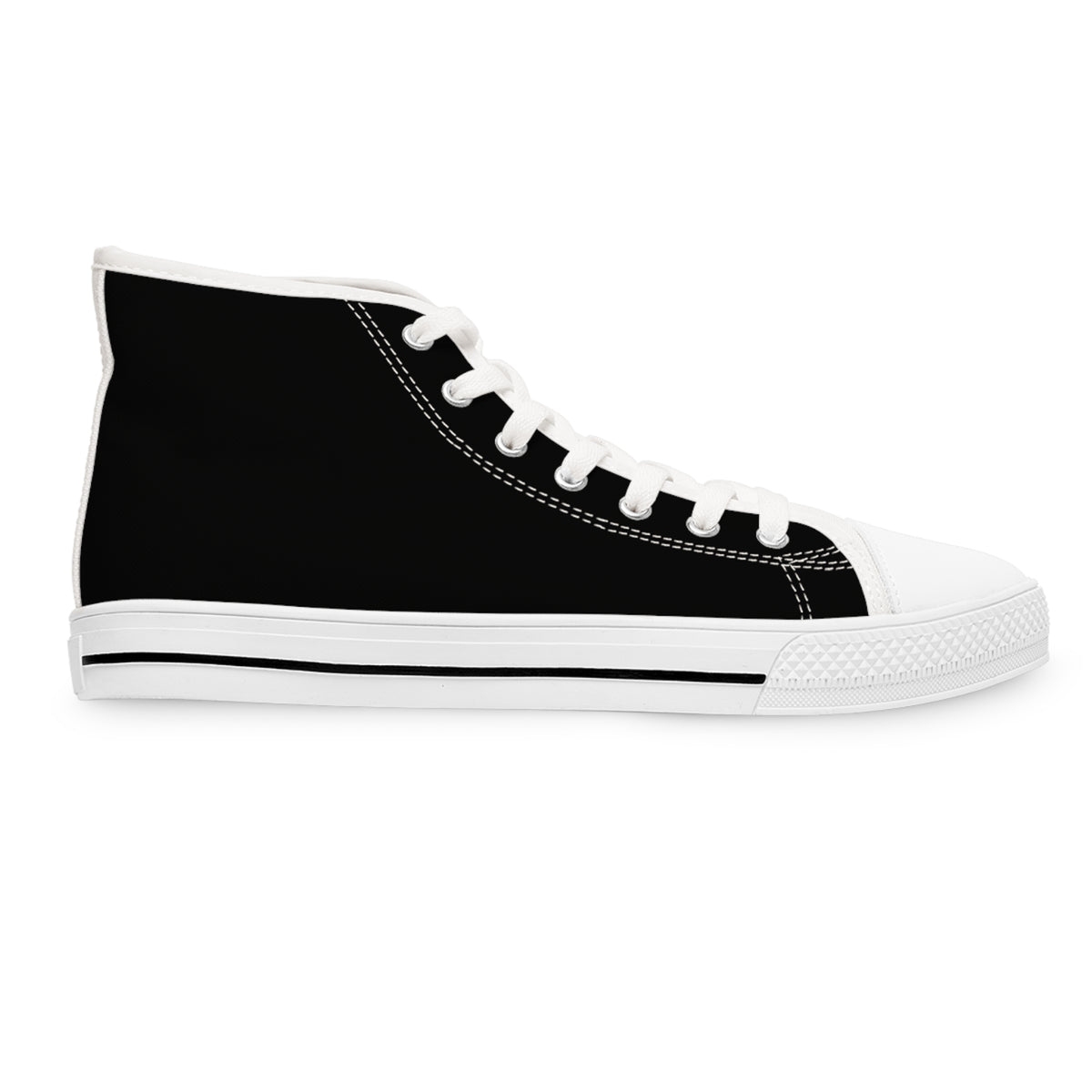 Corgi Aficionado Women's High Top Casual Black Canvas Sneakers with a Classic Corgi Portrait